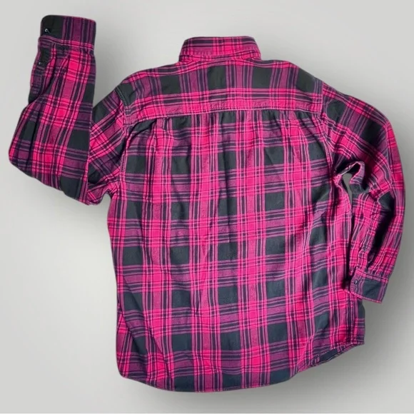 Faded Glory Flannel Red/Black Plaid Button Down Shirt - Picture 2 of 11